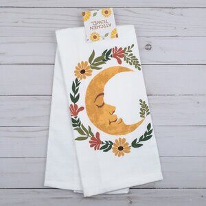 Kitchen Dish Towel Vintage Blossom Moon Floral Flowers Dual Purpose